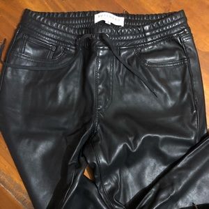 Faux Leather Joggers